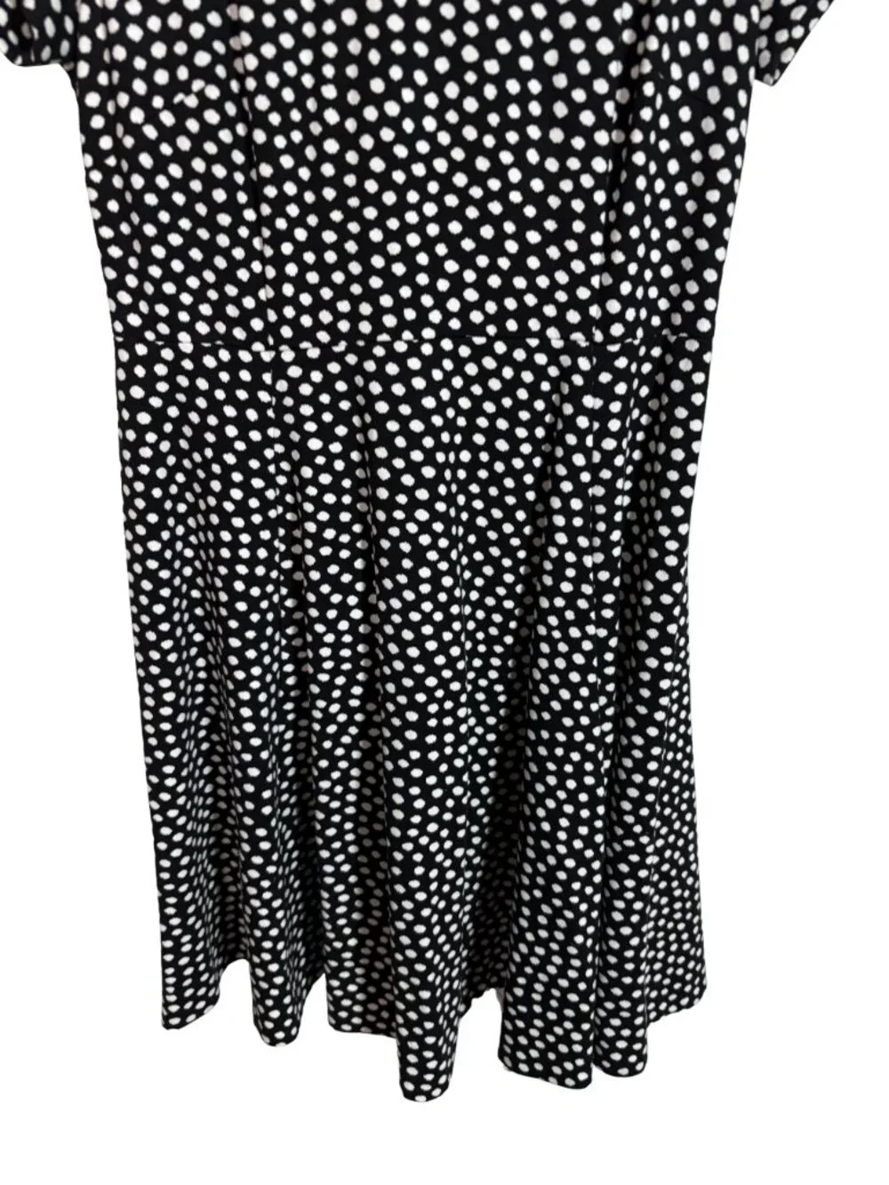 Kate Spade Spot Ponte Fit & Flare Dress Women Black White Size 6 Elegant Polka